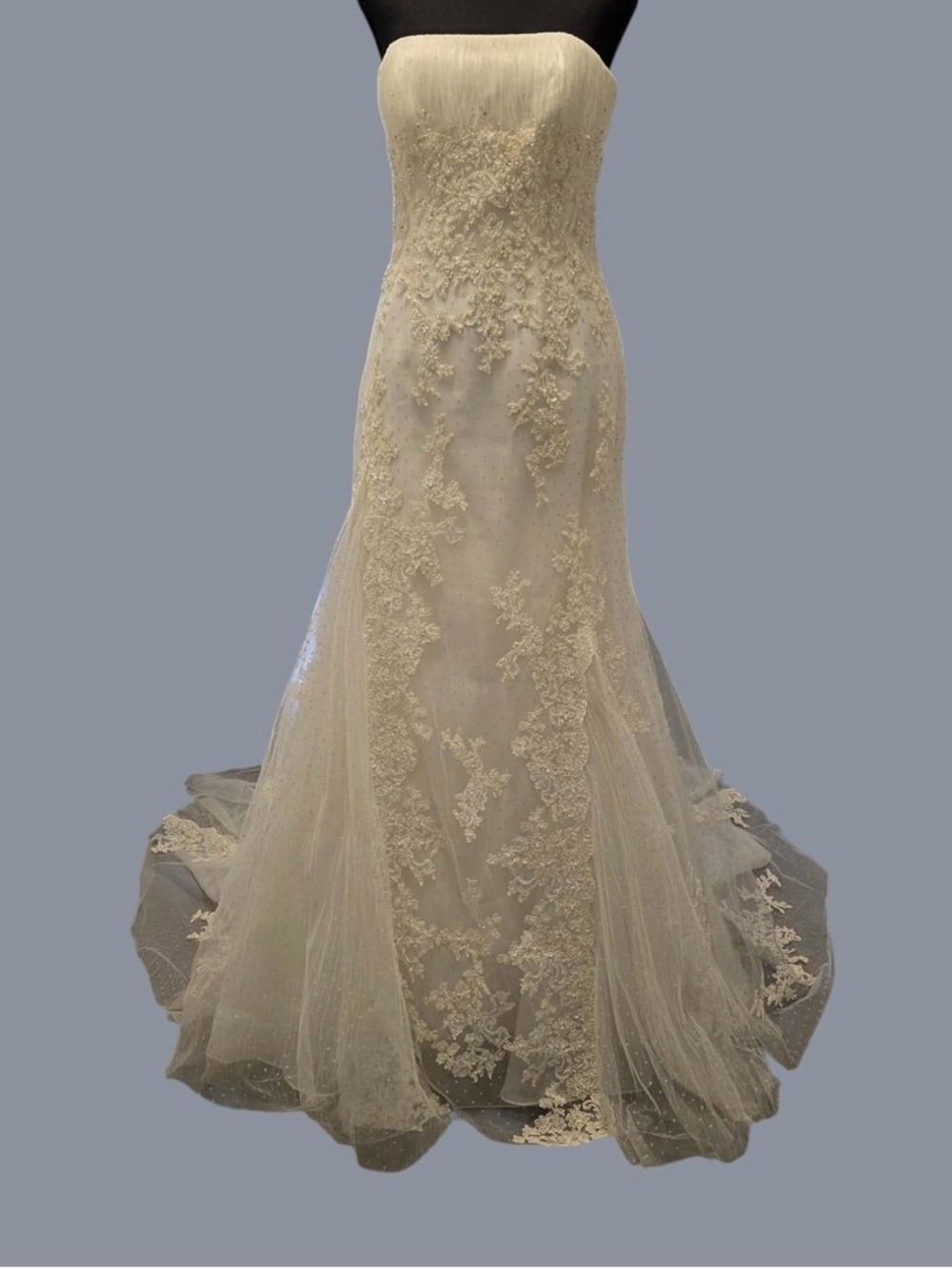 New sample SaLA SPOSA by Pronovias Mermaid Strapless Wedding Dress Ivory Size 12